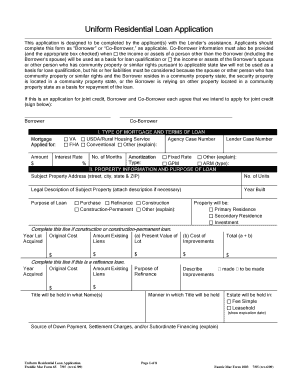 Uniform Residential Loan Application