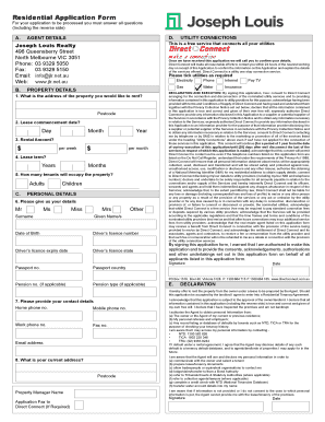 Residential Rental Application Form