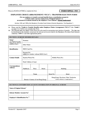 Employee Choice Arrangement Transfer Election Form