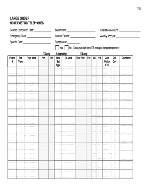 Telephone Move Order Form