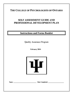 Ontario Psychologist Self Assessment Guide