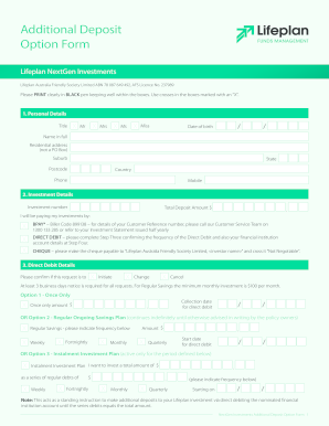 NextGen Investments Additional Deposit Option Form