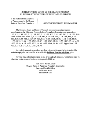 Oregon deed of trust form - IN THE SUPREME COURT OF THE STATE OF OREGON IN THE COURT OF APPEALS OF THE STATE OF OREGON In the Matter of the Adoption of Amendments to the Oregon Rules of Appellate Procedure ) ) ) NOTICE OF PROPOSED RULEMAKING The Supreme Court and - -