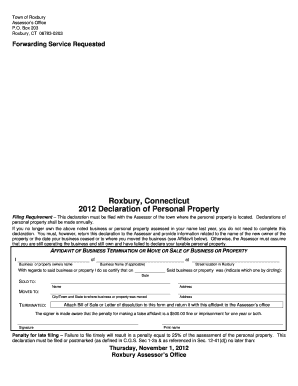 2012 Connecticut Personal Property Declaration