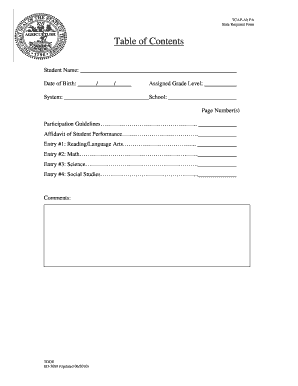 Tennessee TCAP-Alt Student Performance Affidavit