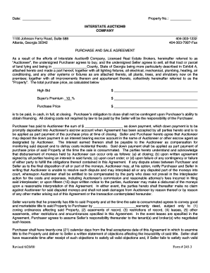 Georgia Purchase and Sale Agreement