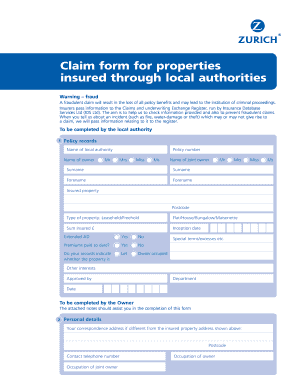 Property Insurance Claim Form