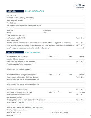 Property Claim Form