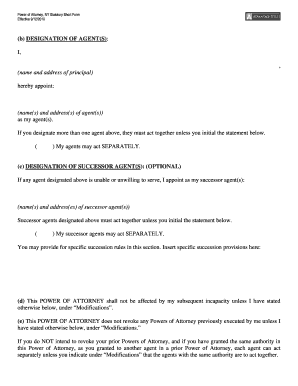 New York Statutory Short Form Power of Attorney