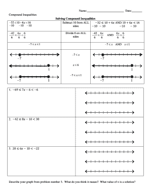 Math Worksheet Compound Inequalities