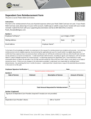 Dependent Care Reimbursement Form