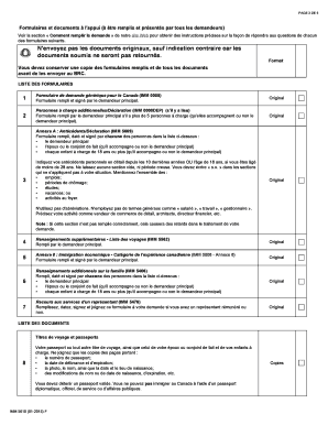 Liste de contrôle des documents - Résidence permanente - Catégorie de l'expérience canadienne