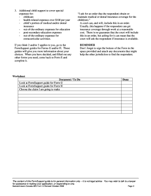 Child Support Claim Form E