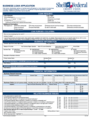 Shell Federal Credit Union Business Loan Application