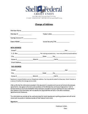 Change of Address Form