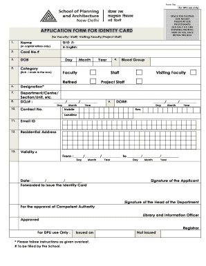 Identity Card Application Form