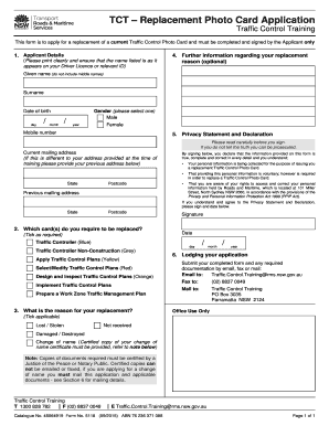 Traffic Control Photo Card Replacement Application