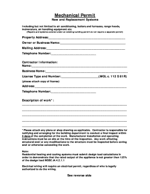 Mechanical Permit Application