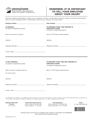 Pennsylvania Workers' Compensation Employer Notice