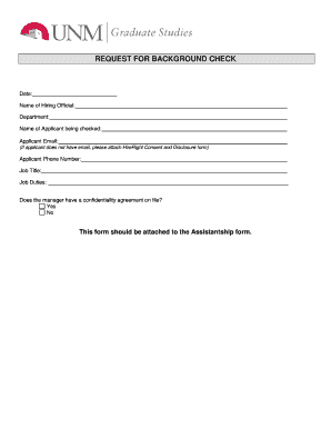 Request for Background Check