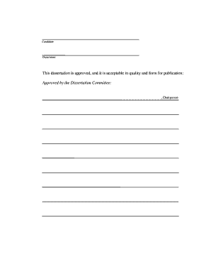 Dissertation Approval Form