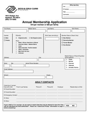 Annual Membership Application