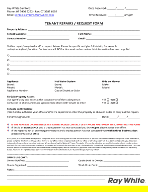 Tenant Repair Request Form