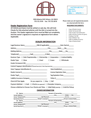 Dealer Registration Form