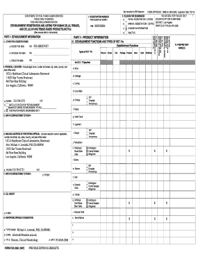 FDA Establishment Registration and Listing Form