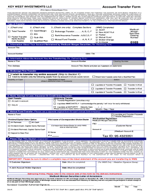 Key West Investments LLC Account Transfer Form