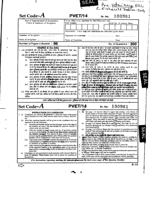 PVET14 Exam Declaration Form
