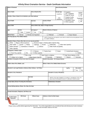 Florida Cremation Authorization Form