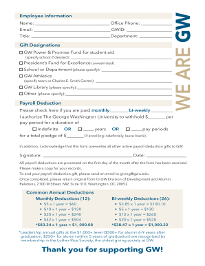 GW Payroll Deduction Gift Form