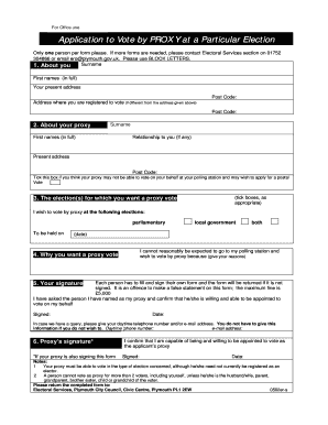 UK Proxy Vote Application Form