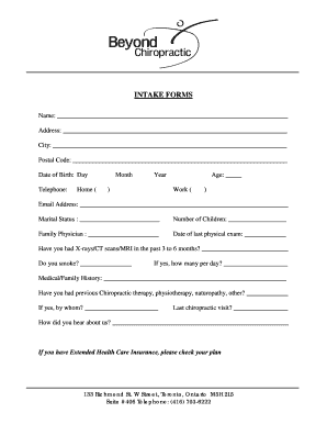 Health Intake Form