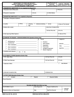 FEMA Action Request Form