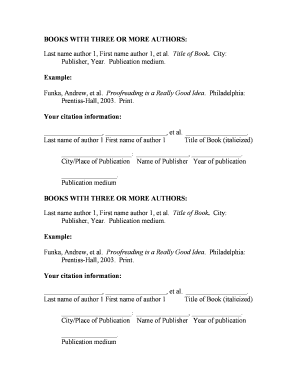 Citation Template for Books with Three or More Authors