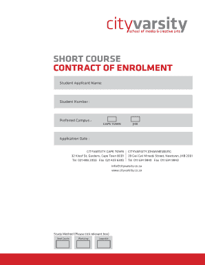 CityVarsity Short Course Enrollment Contract
