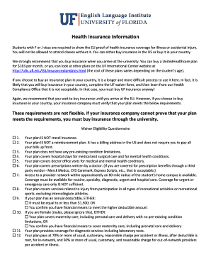 Health Insurance Waiver Form