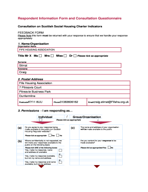 Scottish Social Housing Charter Feedback Form