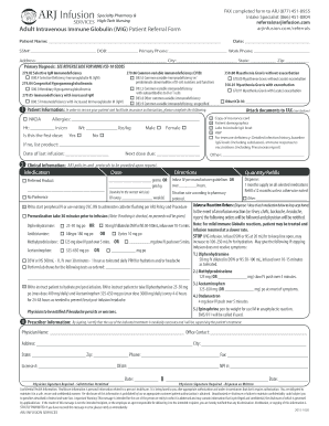 Adult Intravenous Immune Globulin (IVIG) Patient Referral Form