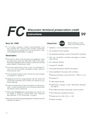 Wisconsin Farmland Preservation Credit Form