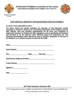 IAFF Showing and Demonstration of Interest