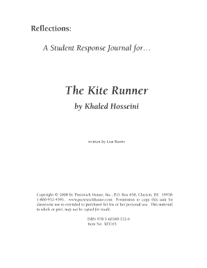 The Kite Runner Student Response Journal