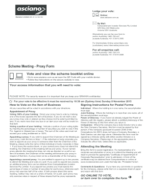 Asciano Limited Scheme Meeting Proxy Form