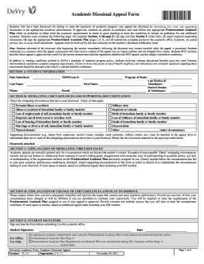 Academic Dismissal Appeal Form