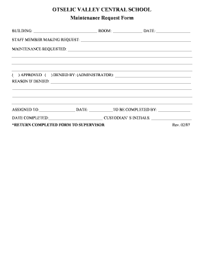 Maintenance Request Form