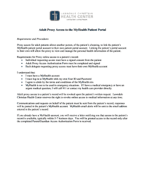 Adult Proxy Access Authorization Form