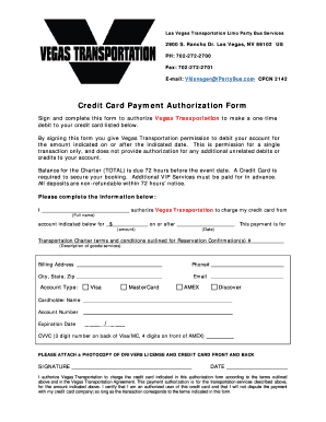 Credit Card Payment Authorization Form