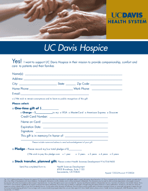 UC Davis Hospice Donation Form